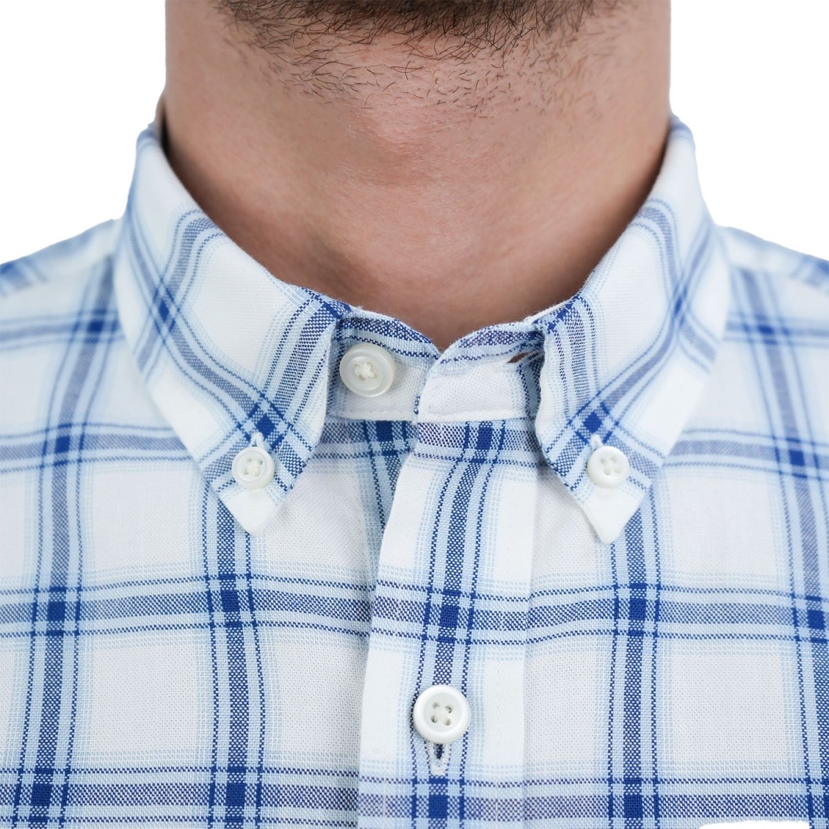 Men's Cotton Oxford Shirt - Small Lion Embroidery, Slim Fit, Full Button - Giordano