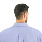 Giordano Men's Cotton Oxford Shirt - Small Lion Embroidery, Slim Fit, Full Button - Premium Shirts