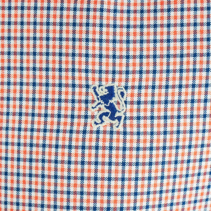 Men's Cotton Oxford Shirt - Small Lion Embroidery, Slim Fit, Full Button - Giordano