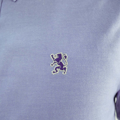 Men's Cotton Oxford Shirt - Small Lion Embroidery, Slim Fit, Full Button - Giordano
