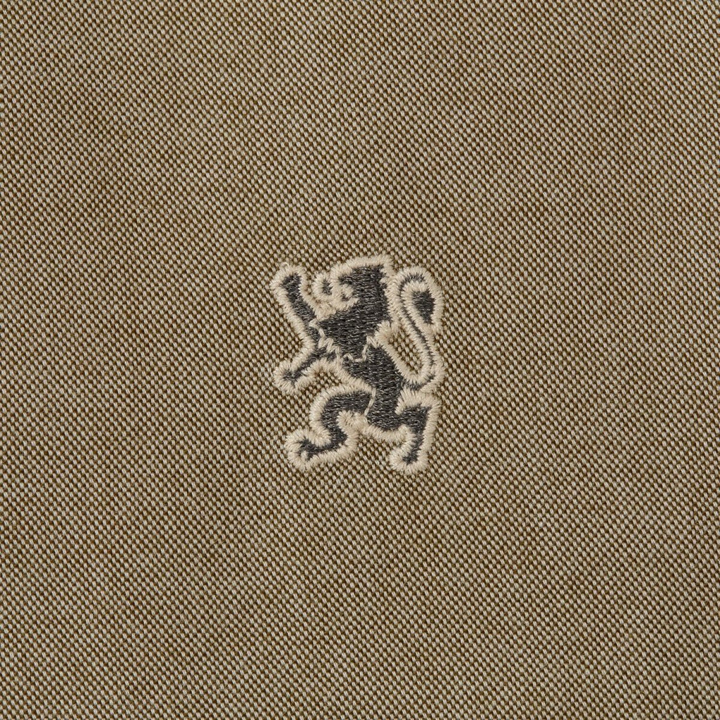 Men's Cotton Oxford Shirt - Small Lion Embroidery, Slim Fit, Full Button S - Shop Giordano