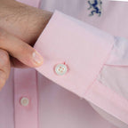 Men's Cotton Oxford Shirt - Small Lion Embroidery, Slim Fit, Full Button S - Shop Giordano