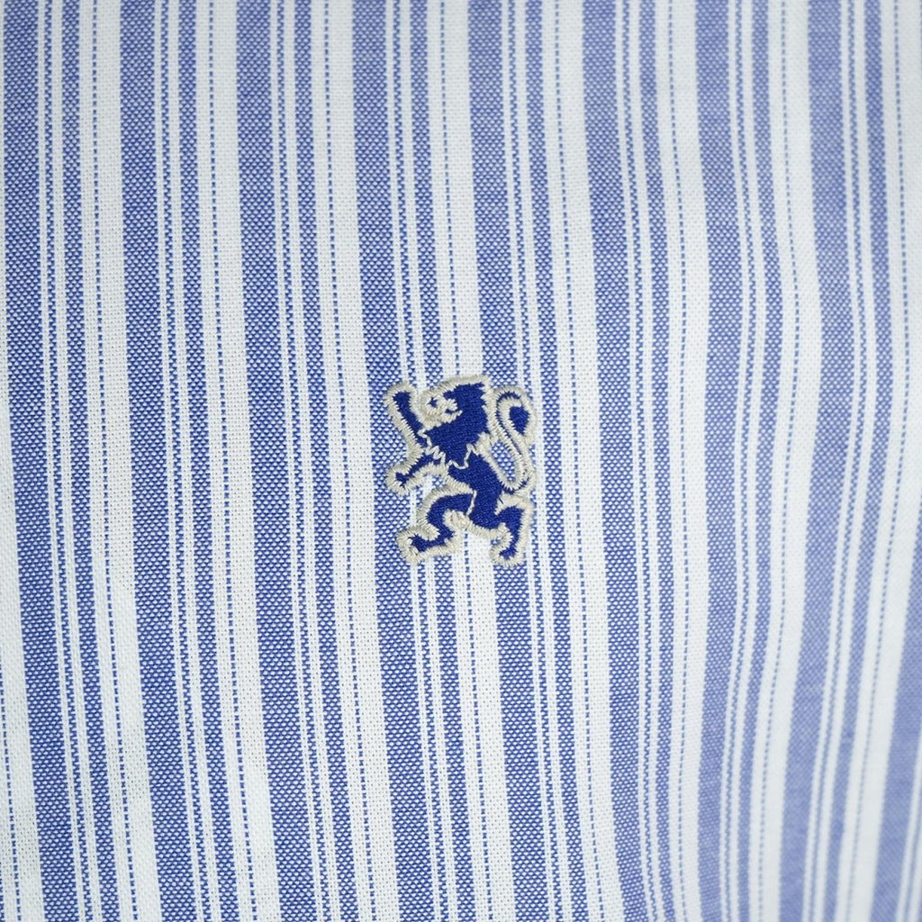 Men's Cotton Oxford Shirt - Small Lion Embroidery, Slim Fit, Full Button S - Shop Giordano