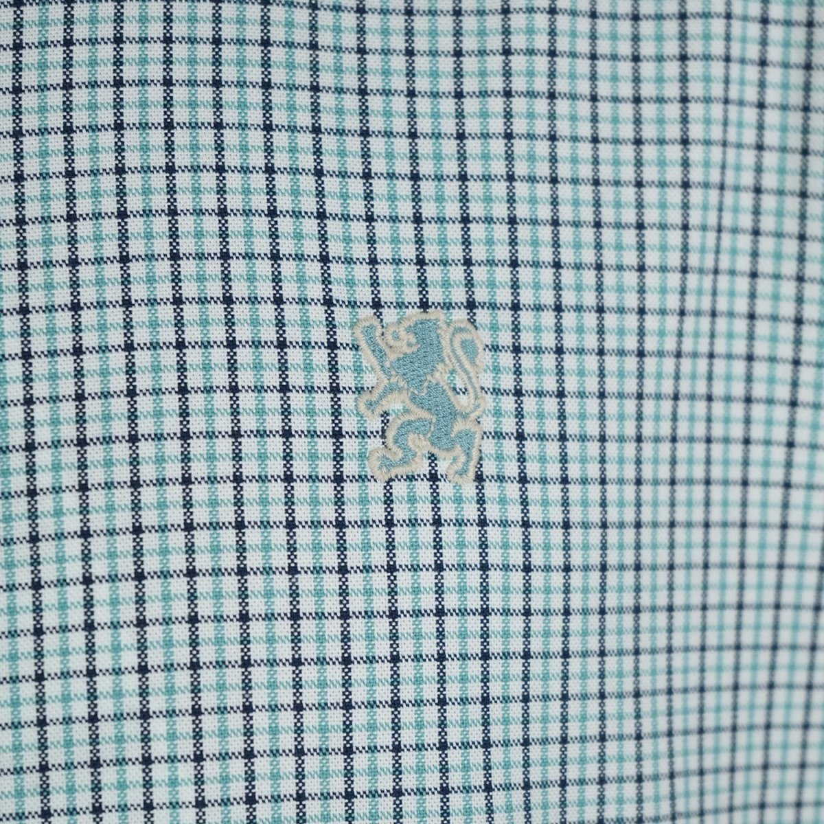 Men's Cotton Oxford Shirt - Small Lion Embroidery, Slim Fit, Full Button S - Shop Giordano