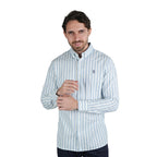 Men's Cotton Oxford Shirt - Small Lion Embroidery, Slim Fit, Full Button S - Shop Giordano