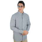 Men's Cotton Oxford Shirt - Small Lion Embroidery, Slim Fit, Full Button S - Shop Giordano
