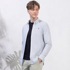 Men's Cotton Oxford Shirt - Small Lion Embroidery, Slim Fit, Full Button S - Shop Giordano