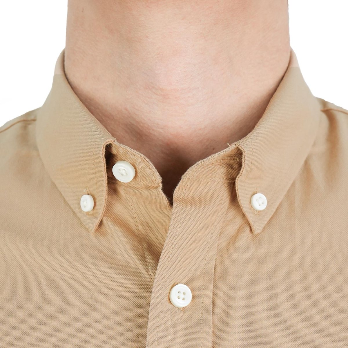 Men's Cotton Oxford Shirt - Small Lion Embroidery, Slim Fit, Full Button S - Shop Giordano