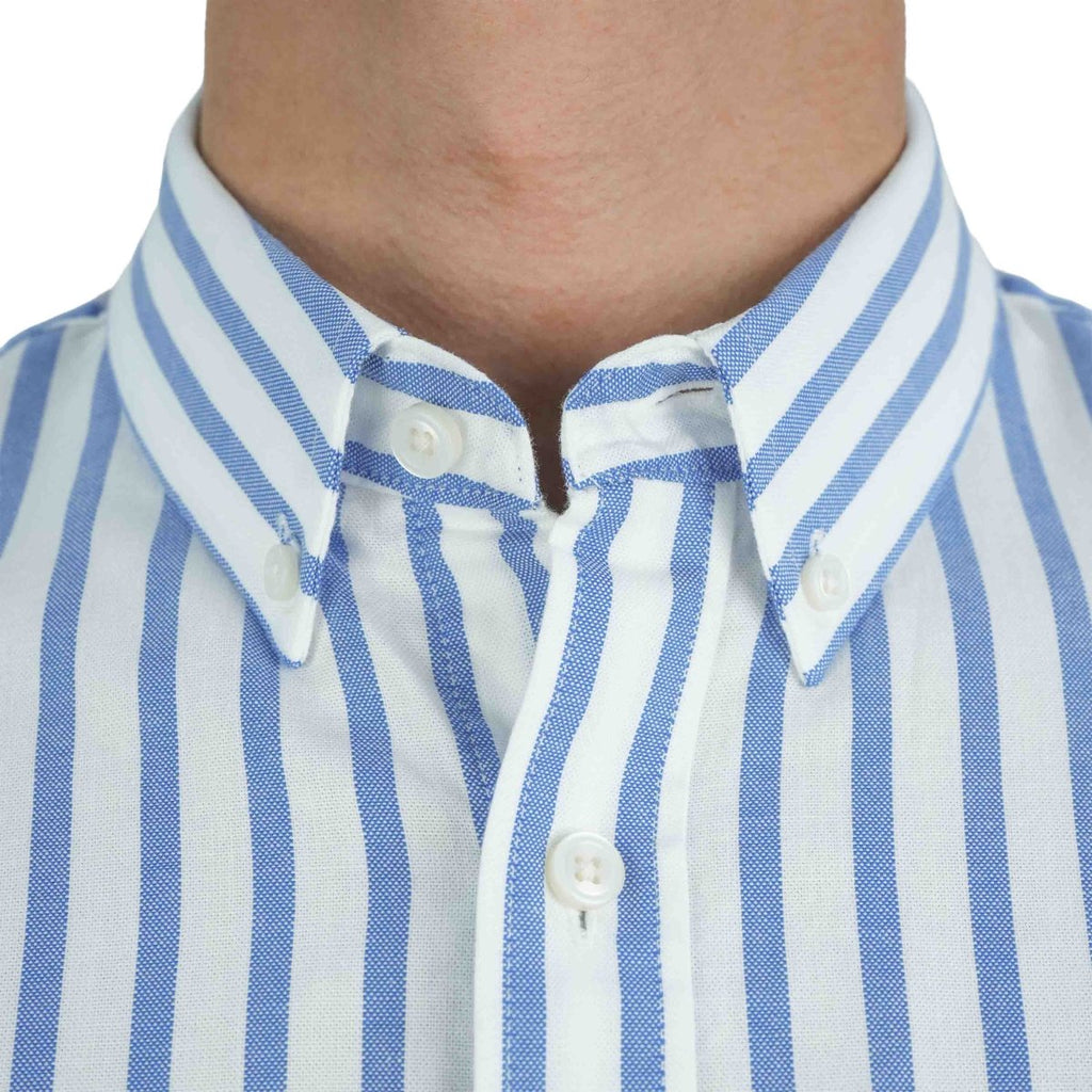 Men's Cotton Oxford Shirt - Small Lion Embroidery, Slim Fit, Full Button S - Shop Giordano