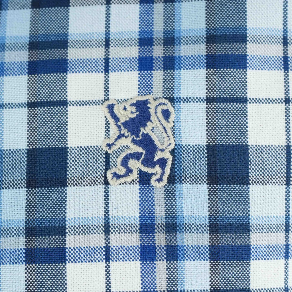 Men's Cotton Oxford Shirt - Small Lion Embroidery, Slim Fit, Full Button S - Shop Giordano