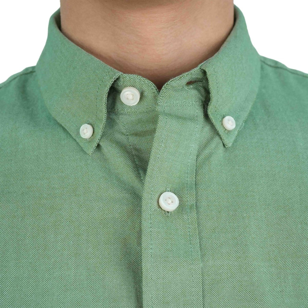 Men's Cotton Oxford Shirt - Small Lion Embroidery, Slim Fit, Full Button S - Shop Giordano