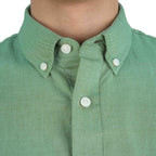 Men's Cotton Oxford Shirt - Small Lion Embroidery, Slim Fit, Full Button S - Shop Giordano