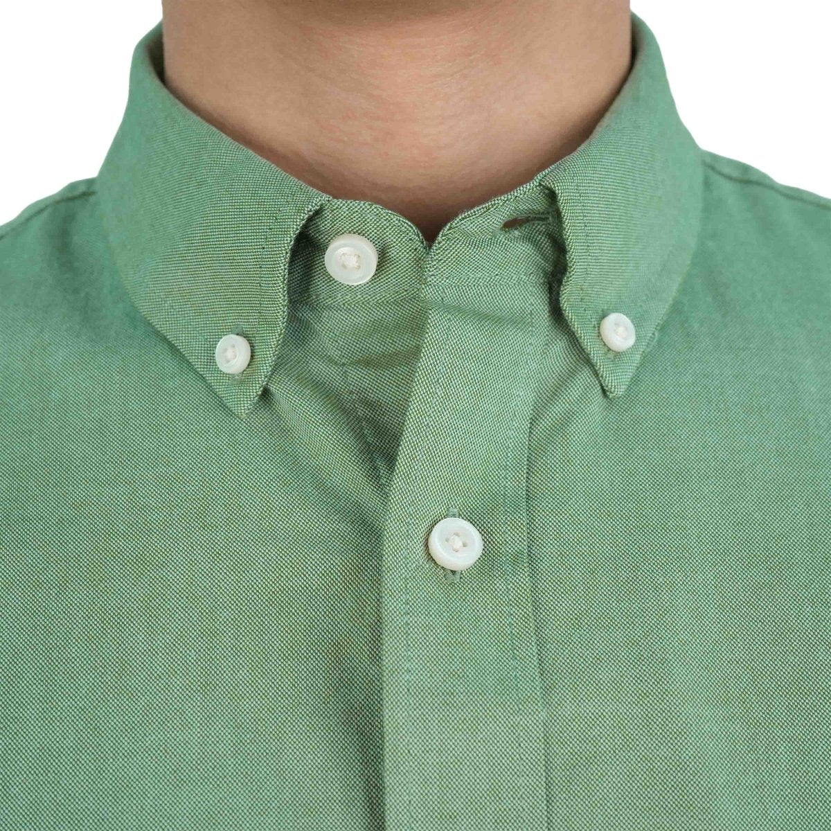 Men's Cotton Oxford Shirt - Small Lion Embroidery, Slim Fit, Full Button S - Shop Giordano