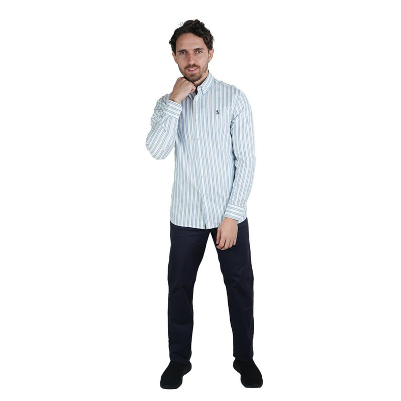 Men's Cotton Oxford Shirt - Small Lion Embroidery, Slim Fit, Full Button S - Shop Giordano