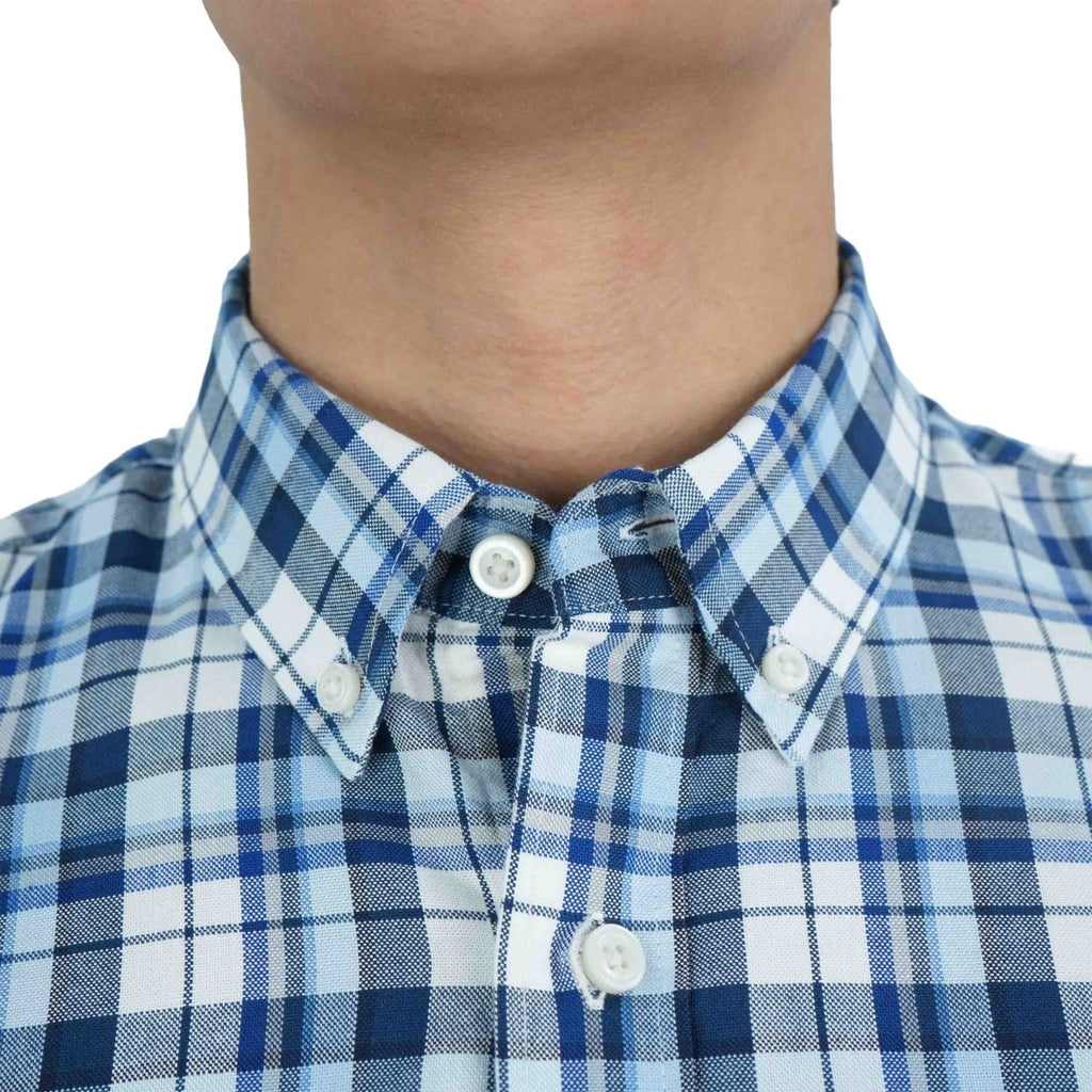 Men's Cotton Oxford Shirt - Small Lion Embroidery, Slim Fit, Full Button S - Shop Giordano