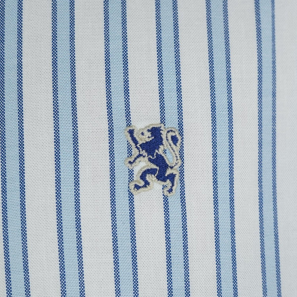 Men's Cotton Oxford Shirt - Small Lion Embroidery, Slim Fit, Full Button S - Shop Giordano
