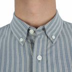 Men's Cotton Oxford Shirt - Small Lion Embroidery, Slim Fit, Full Button S - Shop Giordano