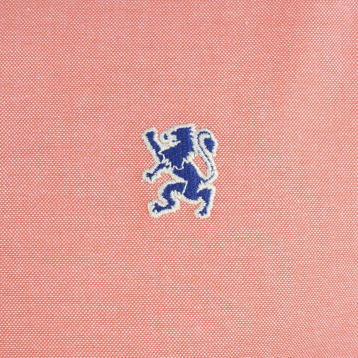 Men's Cotton Oxford Shirt - Small Lion Embroidery, Slim Fit, Full Button S - Shop Giordano