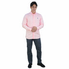 Men's Cotton Oxford Shirt - Small Lion Embroidery, Slim Fit, Full Button S - Shop Giordano