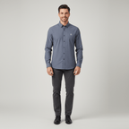 Men's Cotton Oxford Shirt - Small Lion Embroidery, Slim Fit, Full Button S - Shop Giordano