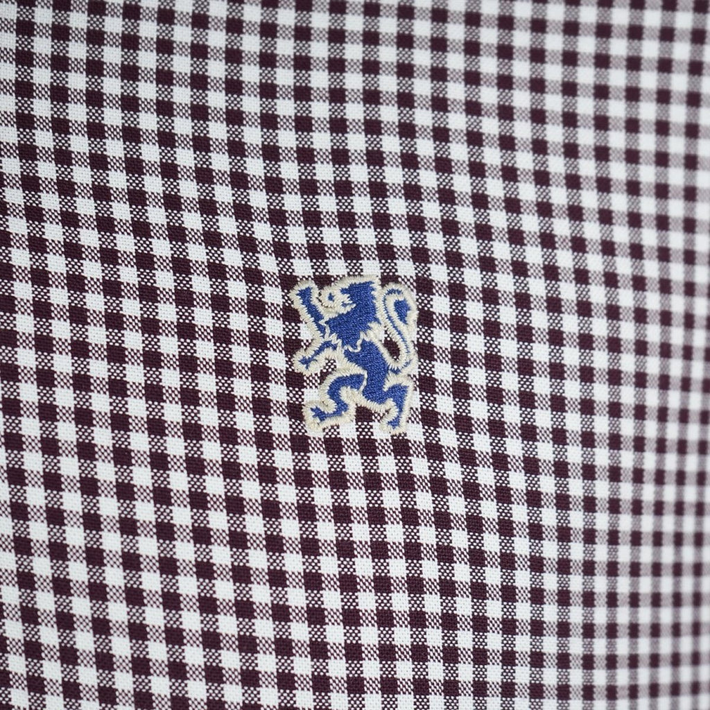Men's Cotton Oxford Shirt - Small Lion Embroidery, Slim Fit, Full Button S - Shop Giordano
