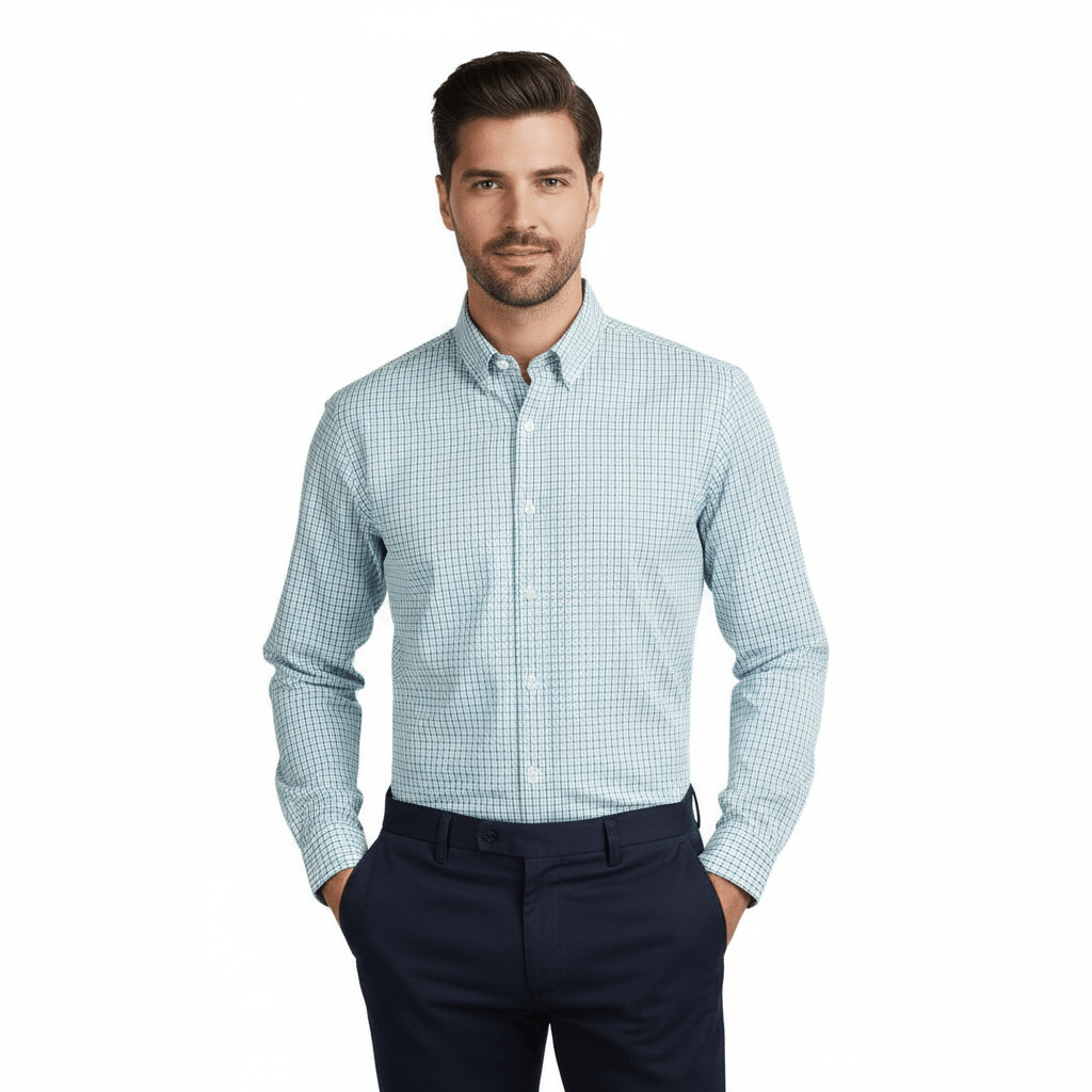 Men's Cotton Oxford Shirt - Small Lion Embroidery, Slim Fit, Full Button S - Shop Giordano
