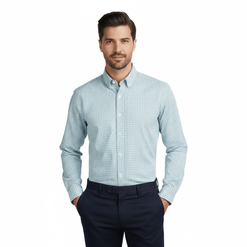 Men's Cotton Oxford Shirt - Small Lion Embroidery, Slim Fit, Full Button S - Shop Giordano