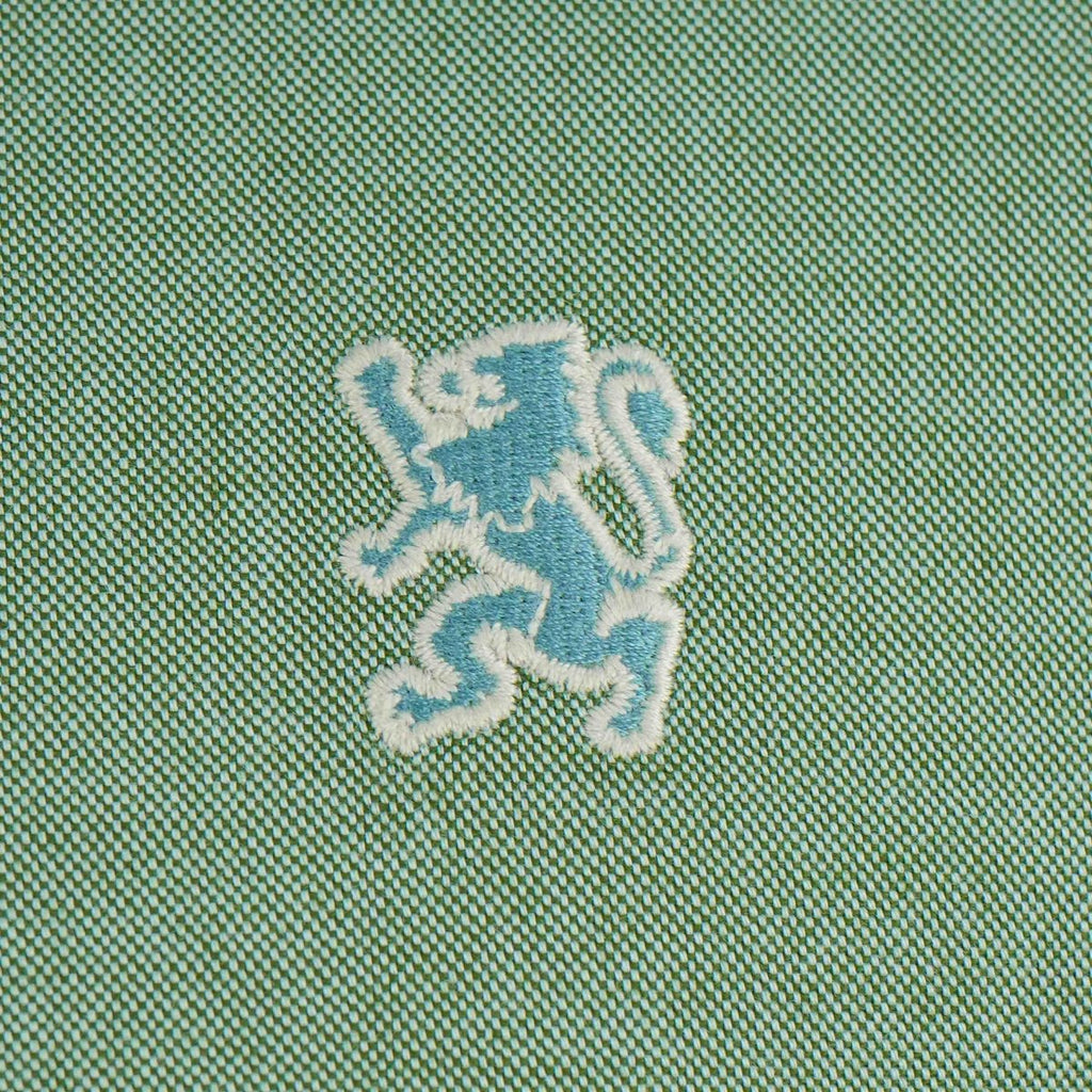 Men's Cotton Oxford Shirt - Small Lion Embroidery, Slim Fit, Full Button S - Shop Giordano