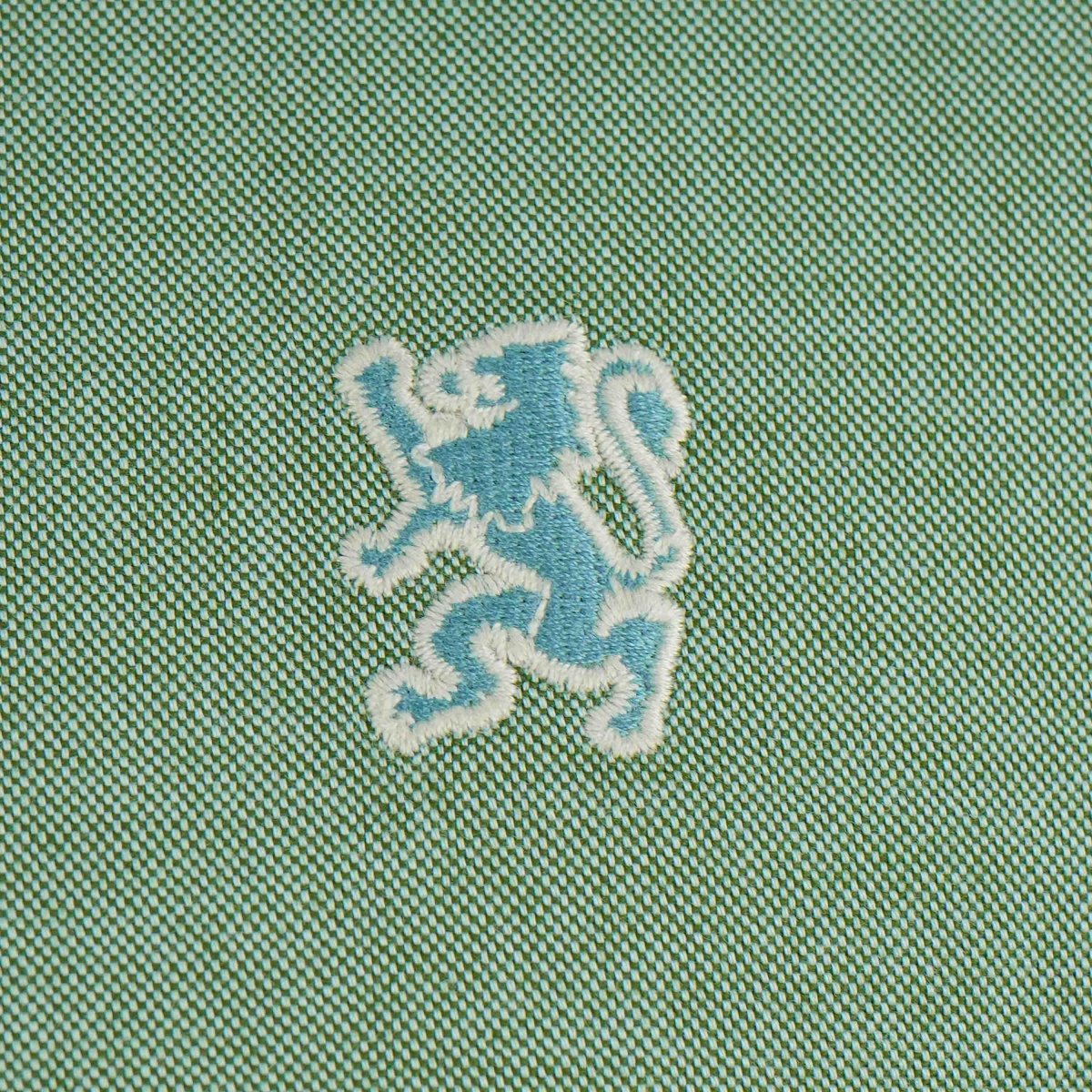 Men's Cotton Oxford Shirt - Small Lion Embroidery, Slim Fit, Full Button S - Shop Giordano