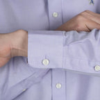 Men's Cotton Oxford Shirt - Small Lion Embroidery, Slim Fit, Full Button S - Shop Giordano