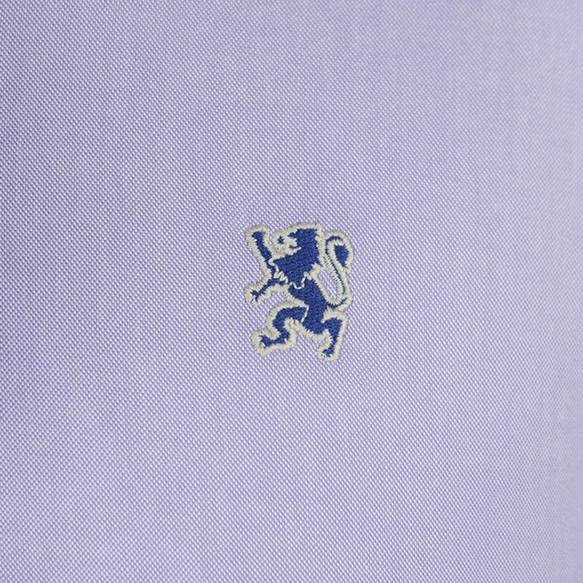 Men's Cotton Oxford Shirt - Small Lion Embroidery, Slim Fit, Full Button S - Shop Giordano