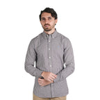 Men's Cotton Oxford Shirt - Small Lion Embroidery, Slim Fit, Full Button S - Shop Giordano