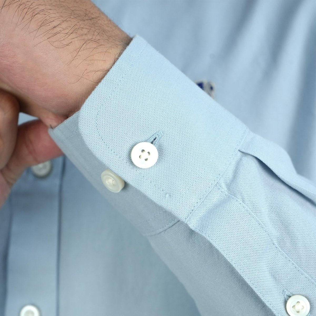 Men's Cotton Oxford Shirt - Small Lion Embroidery, Slim Fit, Full Button S - Shop Giordano