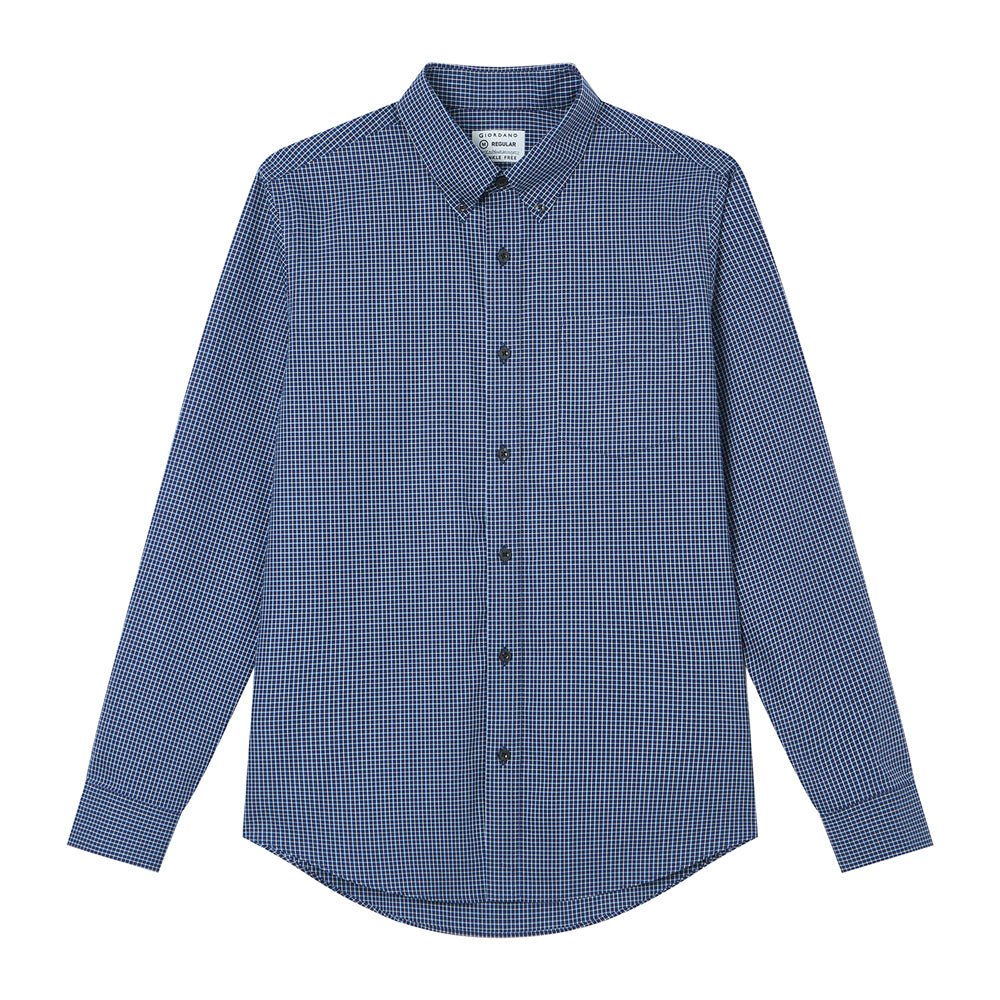 Men’S Cotton Oxford Wrinkle Free Long - Sleeve Shirt S - Shop Giordano