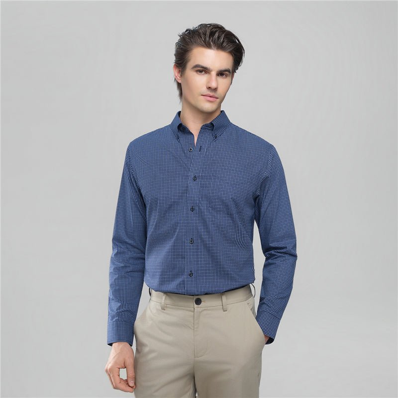Men’S Cotton Oxford Wrinkle Free Long - Sleeve Shirt S - Shop Giordano