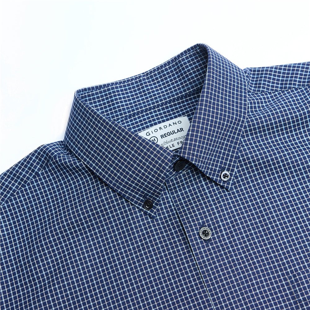 Men’S Cotton Oxford Wrinkle Free Long - Sleeve Shirt S - Shop Giordano