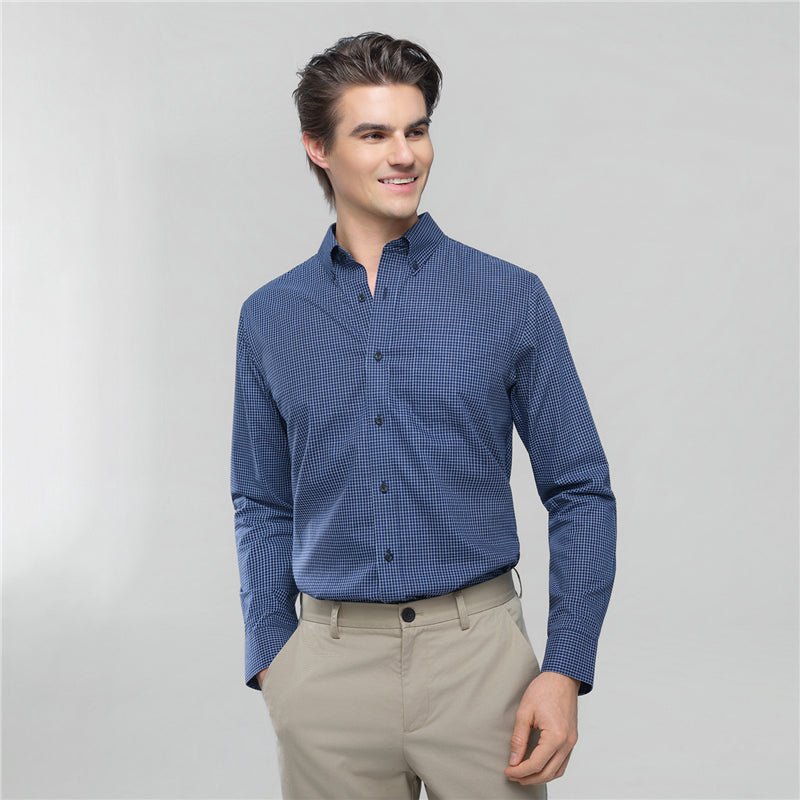 Men’S Cotton Oxford Wrinkle Free Long - Sleeve Shirt S - Shop Giordano