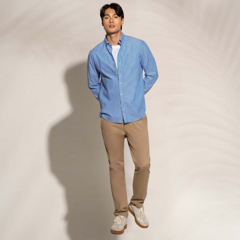 Men’S Cotton Oxford Wrinkle Free Long - Sleeve Shirt S - Shop Giordano