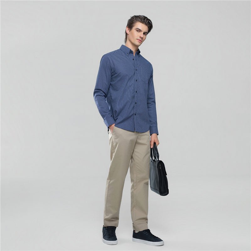 Men’S Cotton Oxford Wrinkle Free Long - Sleeve Shirt S - Shop Giordano