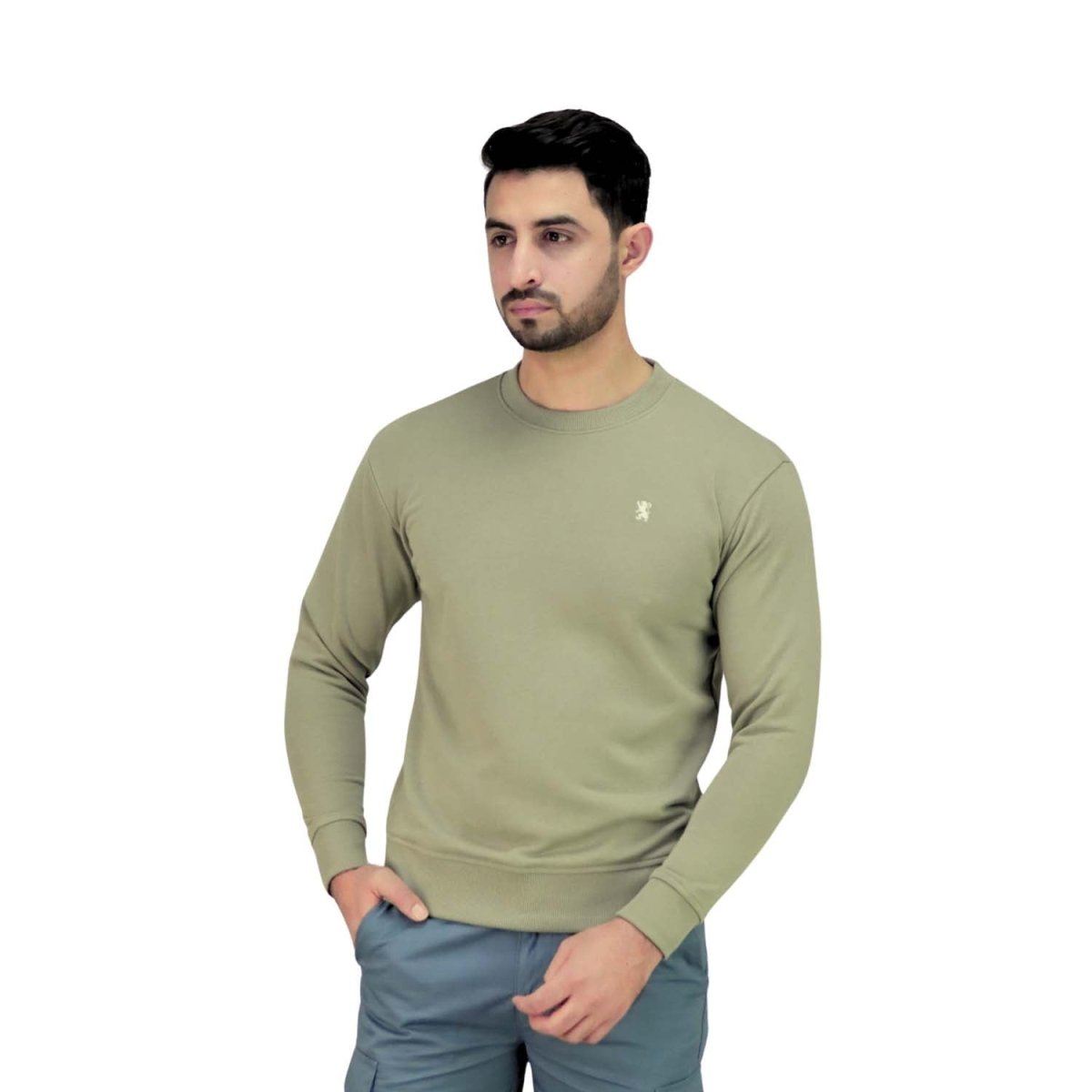 Men's Cotton Polyester French Terry Crew Neck Sweatshirt - Giordano