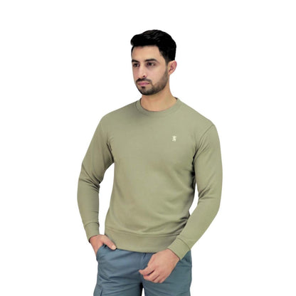 Men's Cotton Polyester French Terry Crew Neck Sweatshirt - Giordano