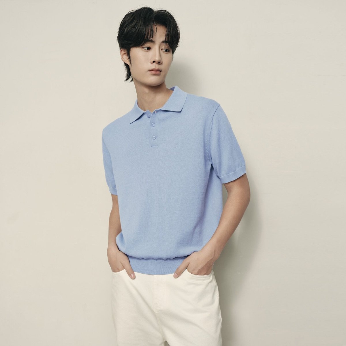 Men’S Cotton - Polyester Jersey Short Sleeve Polo Pullover | Korea Collection - Giordano