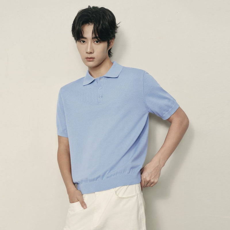 Giordano Men's Cotton-Polyester Jersey Short Sleeve Polo Pullover | Korea Collection - Premium Sweaters