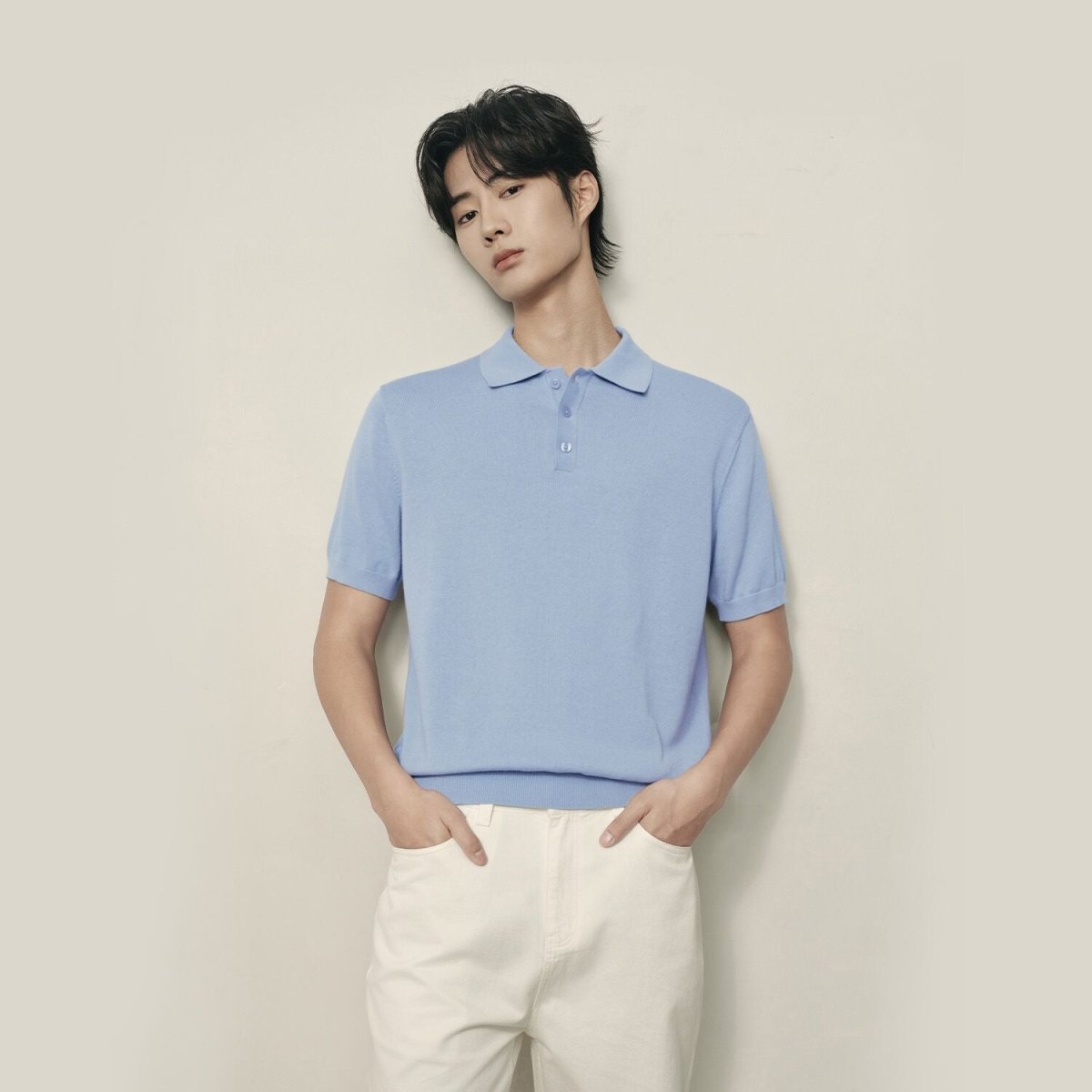 Men’S Cotton - Polyester Jersey Short Sleeve Polo Pullover | Korea Collection - Giordano