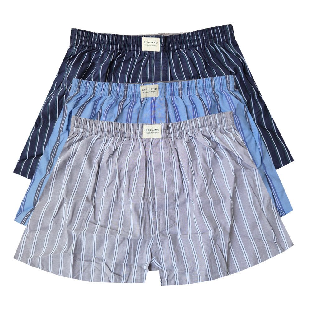 Men's Cotton Poplin Regular Fit Boxers 3Pcs Pack - Giordano