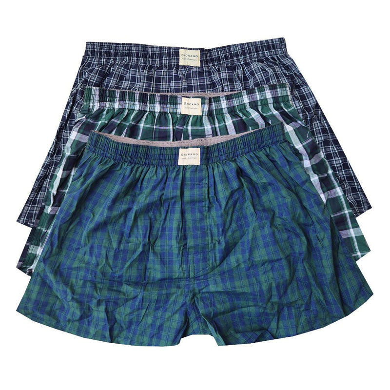 Giordano Men's Cotton Poplin Regular Fit Boxers 3Pcs Pack - Premium Briefs