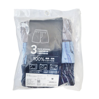 Men's Cotton Poplin Regular Fit Boxers 3Pcs Pack - Giordano