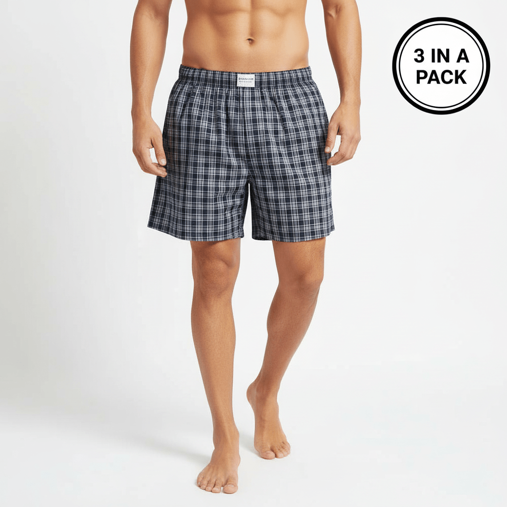 Men's Cotton Poplin Regular Fit Boxers 3Pcs Pack S - Shop Giordano