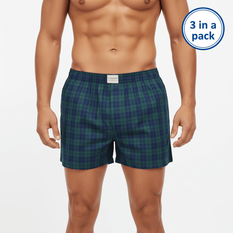 Giordano Men's Cotton Poplin Regular Fit Boxers 3Pcs Pack - Premium Briefs