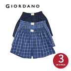 Men's Cotton Poplin Regular Fit Boxers 3Pcs Pack S - Shop Giordano